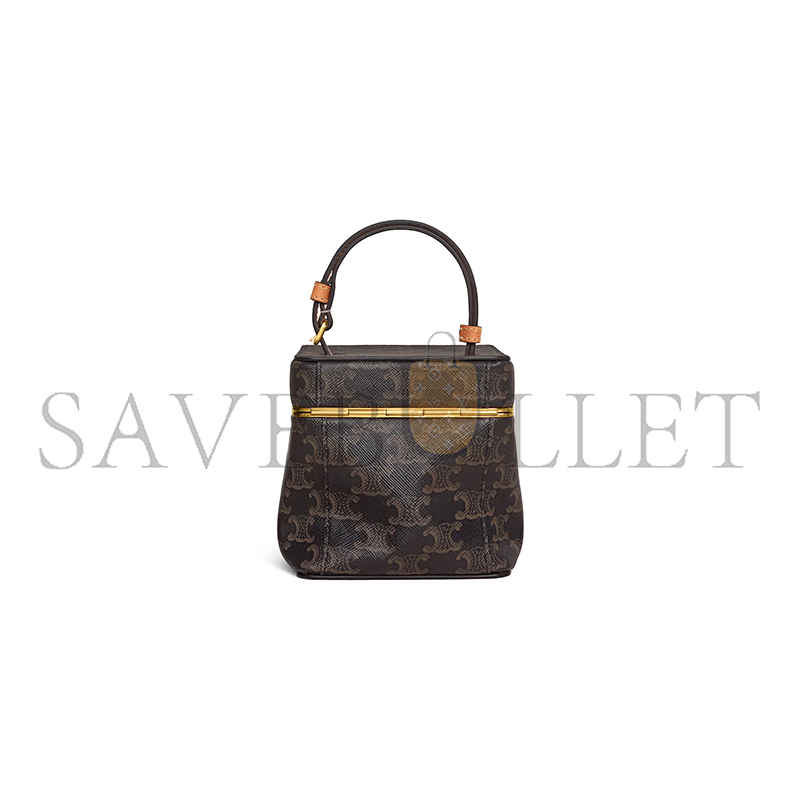 Ce1i*e cube in triomphe canvas and natural calfskin 124232l52.03mi (12.5*12.5*12.5cm)
